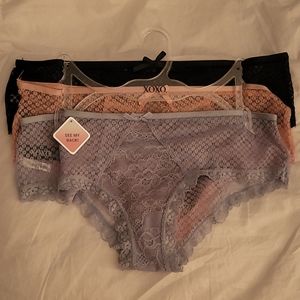 NWT XOXO 3 pack lace panties size medium